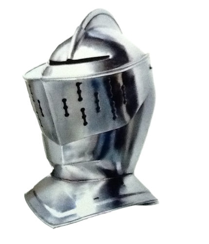 Medieval Knight Helmet chrome plated