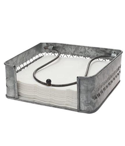 Galvanized napkin holder